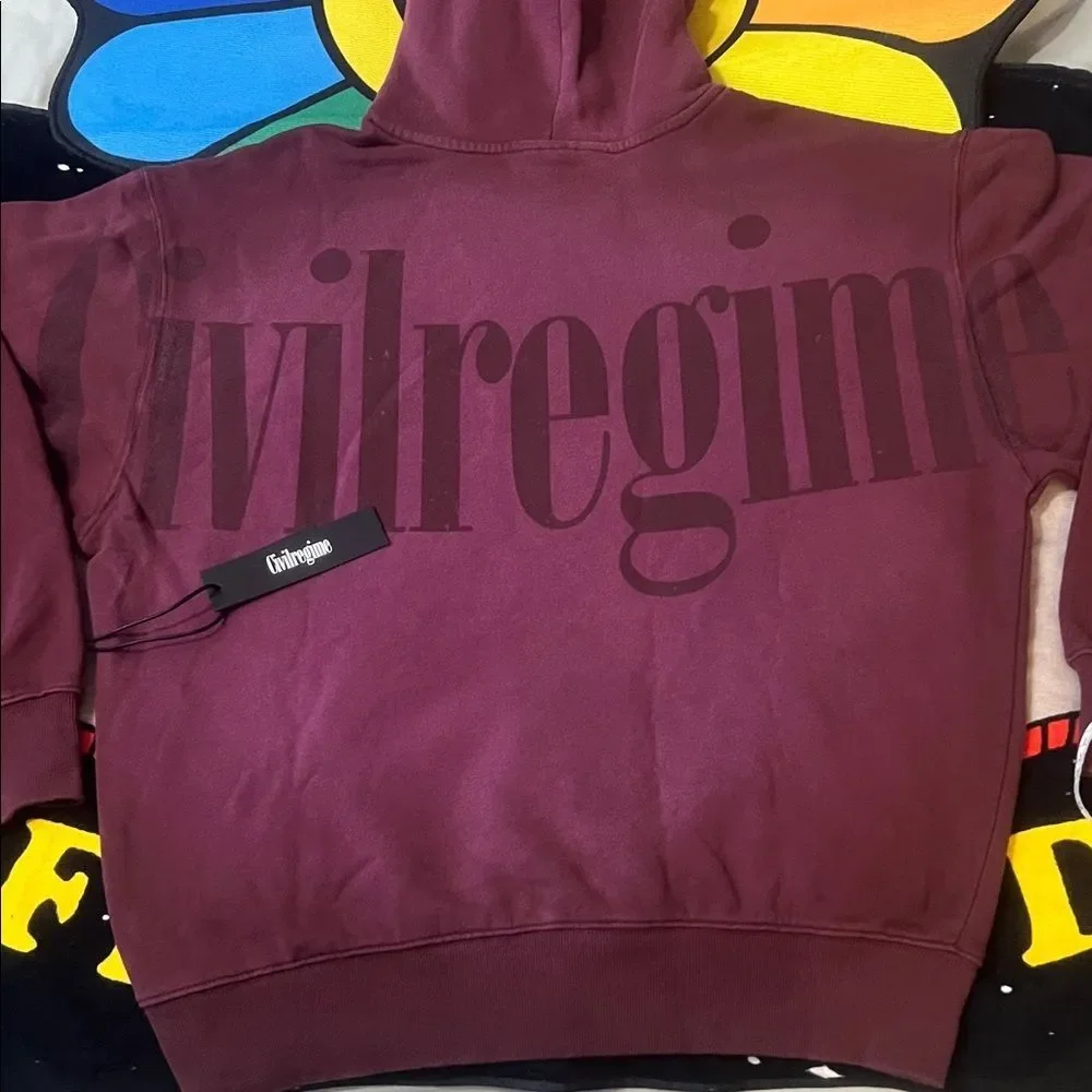 Civil Regime Concrete Snap Hoodie OXBLOOD